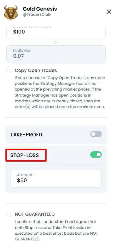 XM Copytrading setup - Step 5 Risk Management